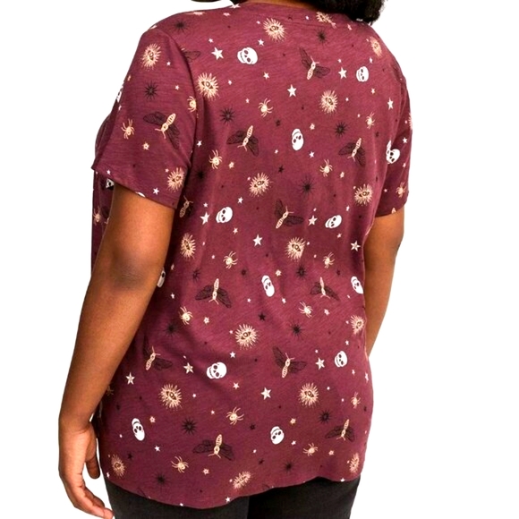❤️NWT VINTAGE TORRID SKULL PRINT POCKET TEE - SOFT COTTON - HALLOWEEN PLUS SIZE - Picture 3 of 14